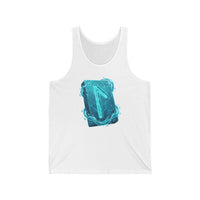 Laguz Rune Water Symbol Tank Top - Soft Combed Cotton Retail Fit - Unisex White
