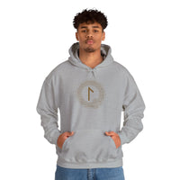 Laguz Rune Norse Knotwork Hoodie - Soft Cotton Poly Blend Pullover - Unisex White