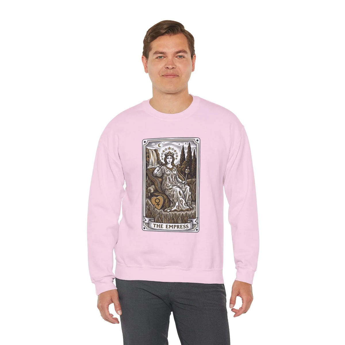 Major Arcana Empress Tarot Card Sweatshirt - Soft Heavy Blend Crewneck - Unisex White