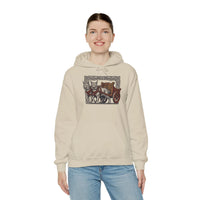 Freyja's Sacred Cats Chariot Graphic Hoodie - Cozy Fleece Pullover Hoodie - Unisex Off White