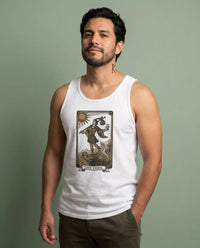 The Fool Tarot Card Tank Top - Lightweight Airlume Cotton Jersey - Unisex Athletic Heather