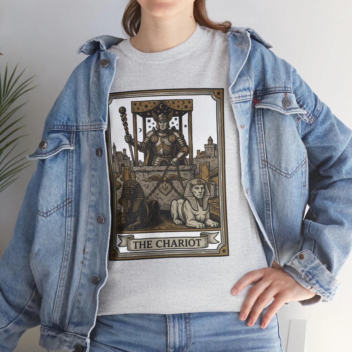 The Chariot Tarot Card T-Shirt - Heavy Cotton Classic Fit Tee - Unisex White