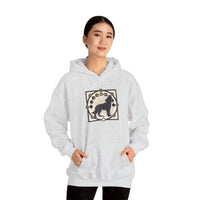 Howl Sacred Geometry Spirit Dogs Hoodie - Soft Cotton Blend Pullover - Unisex White