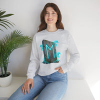 Ehwaz Rune Spirit Horse Sweatshirt - Heavy Blend Classic Fit Crewneck - Unisex White