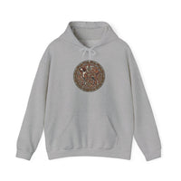 Norse Knotwork Hound Hoodie - Heavyweight Cotton Blend Pullover - Unisex White