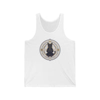 Meditating Cat Sacred Geometry Tank Top - Lightweight Airlume Cotton Retail Fit - Unisex Athletic Heather