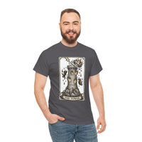 The Tower Tarot Card Graphic T-Shirt - Heavy Cotton Classic Fit Tee - Unisex White