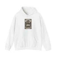 The Emperor Tarot Card Hoodie - Heavyweight Cotton Blend Pullover - Unisex White