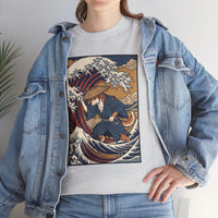 Ronin and the Wave Ukiyo-e T-Shirt - Heavy Cotton Classic Fit Tee - Unisex Off White