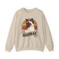Siamese Retro 70s Sunset Sweatshirt - Heavy Blend Fleece Crewneck - Unisex Ash