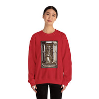 The High Priestess Tarot Card Sweatshirt - Heavy Blend Fleece Crewneck - Unisex White