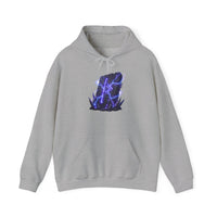 Thurisaz Rune Lightning Graphic Hoodie - Heavy Blend Fleece Pullover - Unisex White