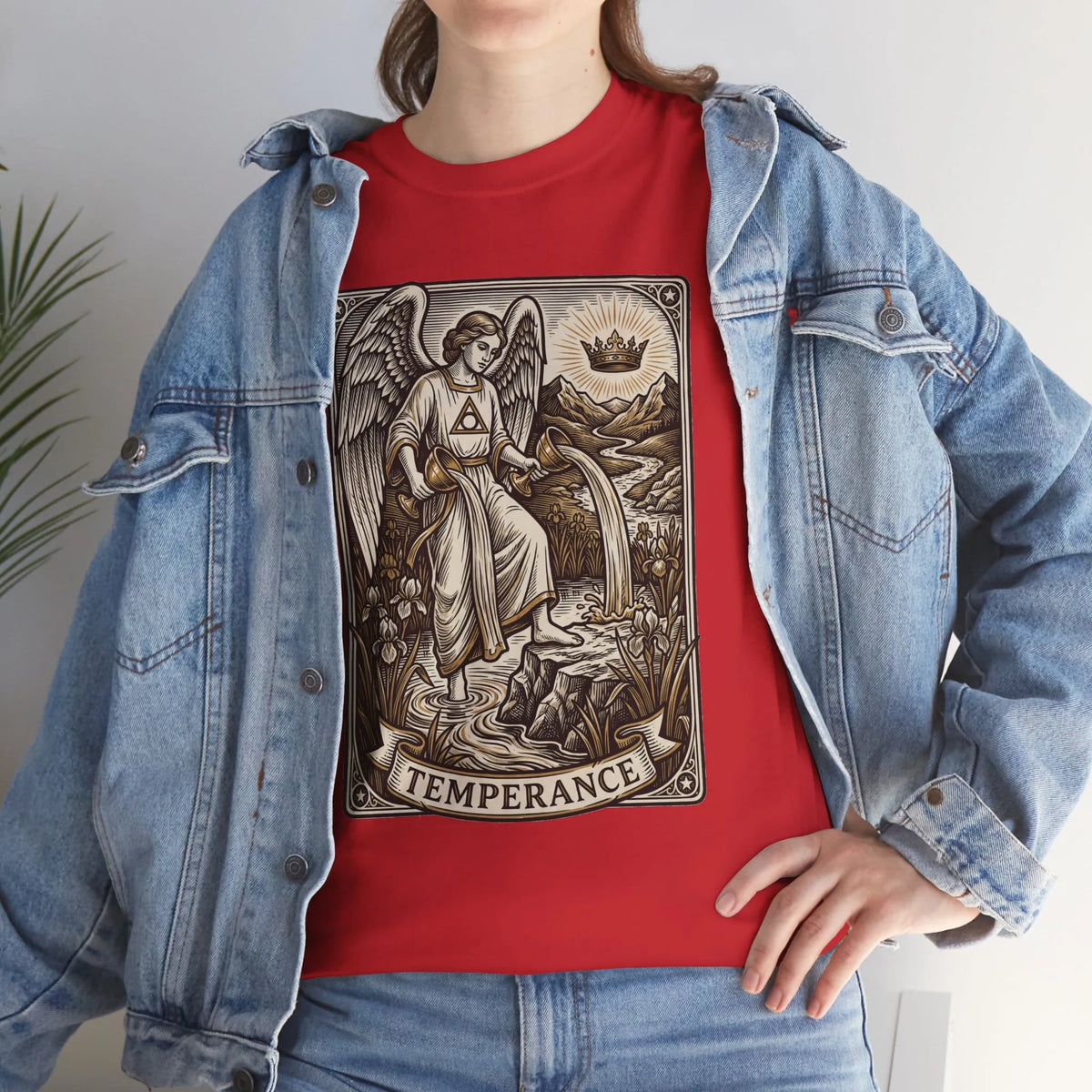 Temperance Angel Tarot Card T-Shirt - Heavy Cotton Classic Fit Tee - Unisex White