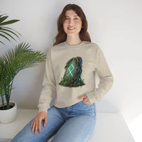 Othala Rune Ancient Stone Sweatshirt - Heavy Blend Cotton Polyester Crewneck - Unisex White