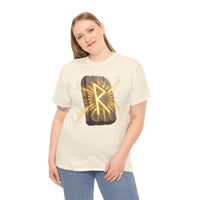 Raido Rune Journey T-Shirt - Heavyweight Cotton Classic Tee - Unisex White