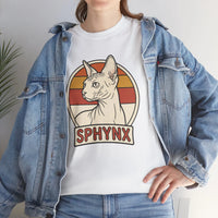 Sphynx Retro 70s Sunset Graphic T-Shirt - Heavy Cotton Classic Fit Tee - Unisex Off White