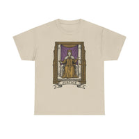 Justice Tarot Card Graphic T-Shirt - Heavy Cotton Classic Fit Tee - Unisex White