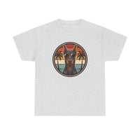 Doberman 70s Sunset Aviators T-Shirt - Heavy Cotton Classic Fit Tee - Unisex White