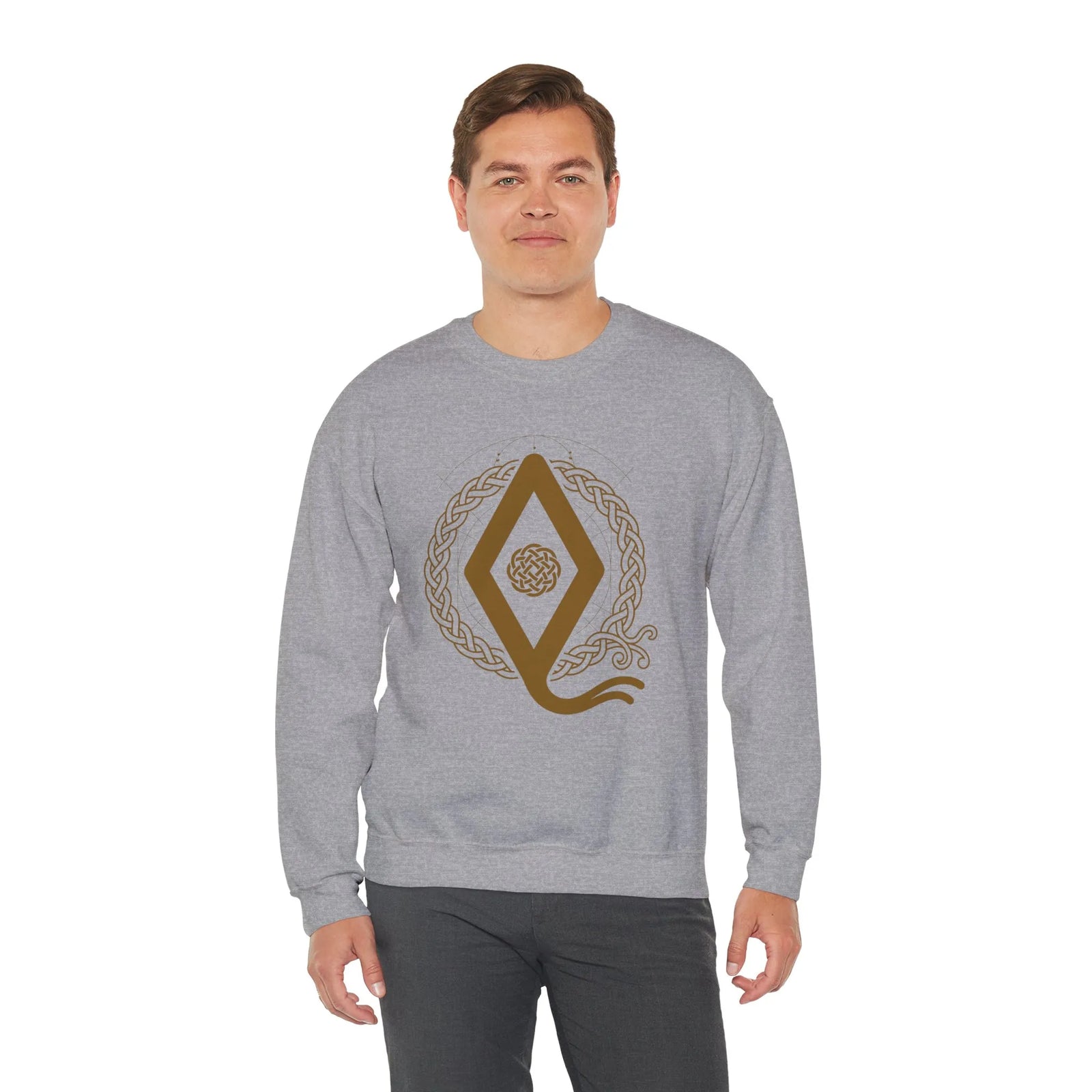 Ingwaz Rune Seed Potential Sweatshirt - Classic Fit Cotton-Poly Crewneck - Unisex White
