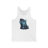 Hagalaz Runic Crystal Graphic Tank Top - Soft Combed Cotton Jersey - Unisex White
