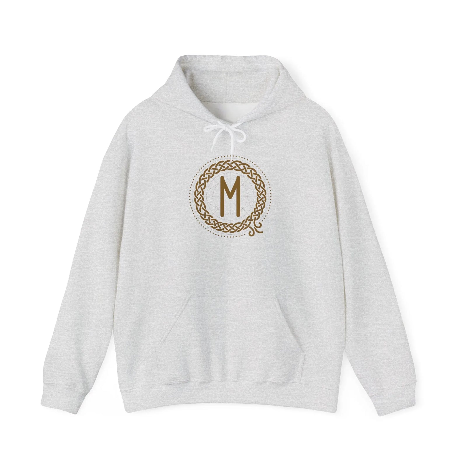 Ehwaz Divine Twins Rune Hoodie - Heavyweight Fleece Pullover - Unisex White