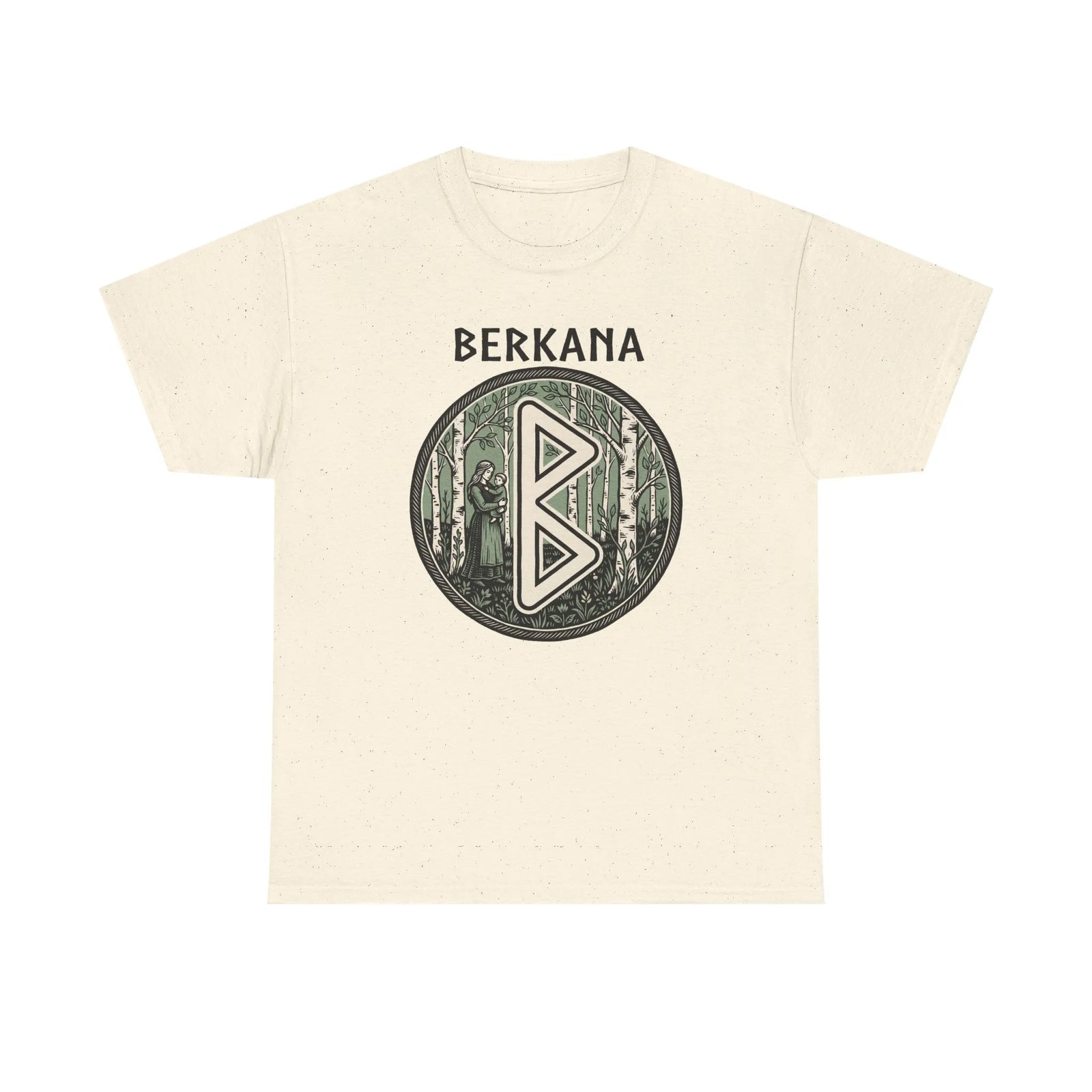 Berkana Rune Earth Mother Graphic T-Shirt - Heavy Cotton Classic Fit Tee - Unisex White