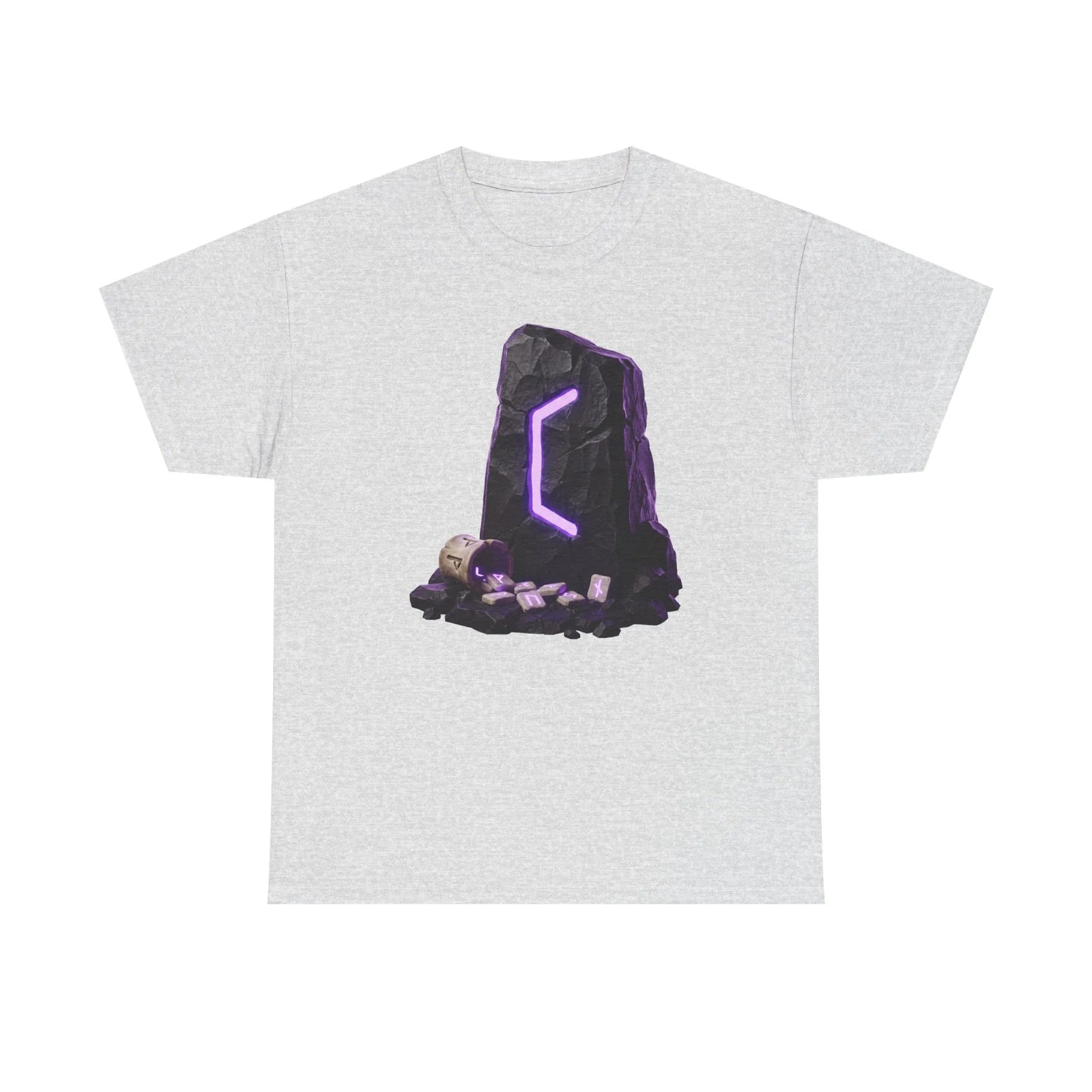 Perthro Rune Mystery Graphic T-Shirt - Heavy Cotton Classic Fit Crewneck Tee - Unisex White