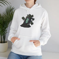 Berkana Birch Rune Graphic Hoodie - Soft Cotton-Poly Blend Pullover - Unisex White