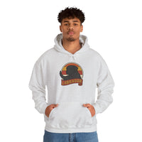 Labrador Retro 70s Sunset Breed Hoodie - Cozy Cotton Blend Pullover - Unisex White