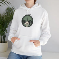 Tiwaz Rune Justice Symbol Hoodie - Heavy Blend Cotton-Poly Fleece Pullover - Unisex Off White