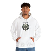 Ingwaz Rune Seed Symbol Hoodie - Heavy Blend Fleece Pullover - Unisex White