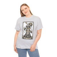 The Tower Tarot Card Graphic T-Shirt - Heavy Cotton Classic Fit Tee - Unisex White