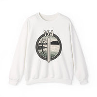 Isa Rune Ice Stillness Sweatshirt - Heavy Blend Crewneck Fleece - Unisex White