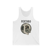Perthro Rune Lot Cup Graphic Tank Top - Lightweight Airlume Cotton Jersey - Unisex White