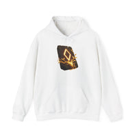 Ingwaz Runic Seed Hoodie - Warm Cotton Blend Pullover - Unisex White