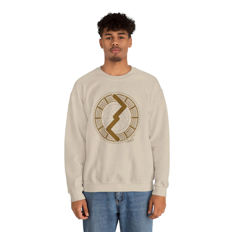 Jera Harvest Rune Sweatshirt - Heavy Cotton Blend Crewneck - Unisex White