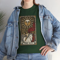 Tarot The Sun Card T-Shirt - Medium Weight 100% Cotton Tee - Unisex White