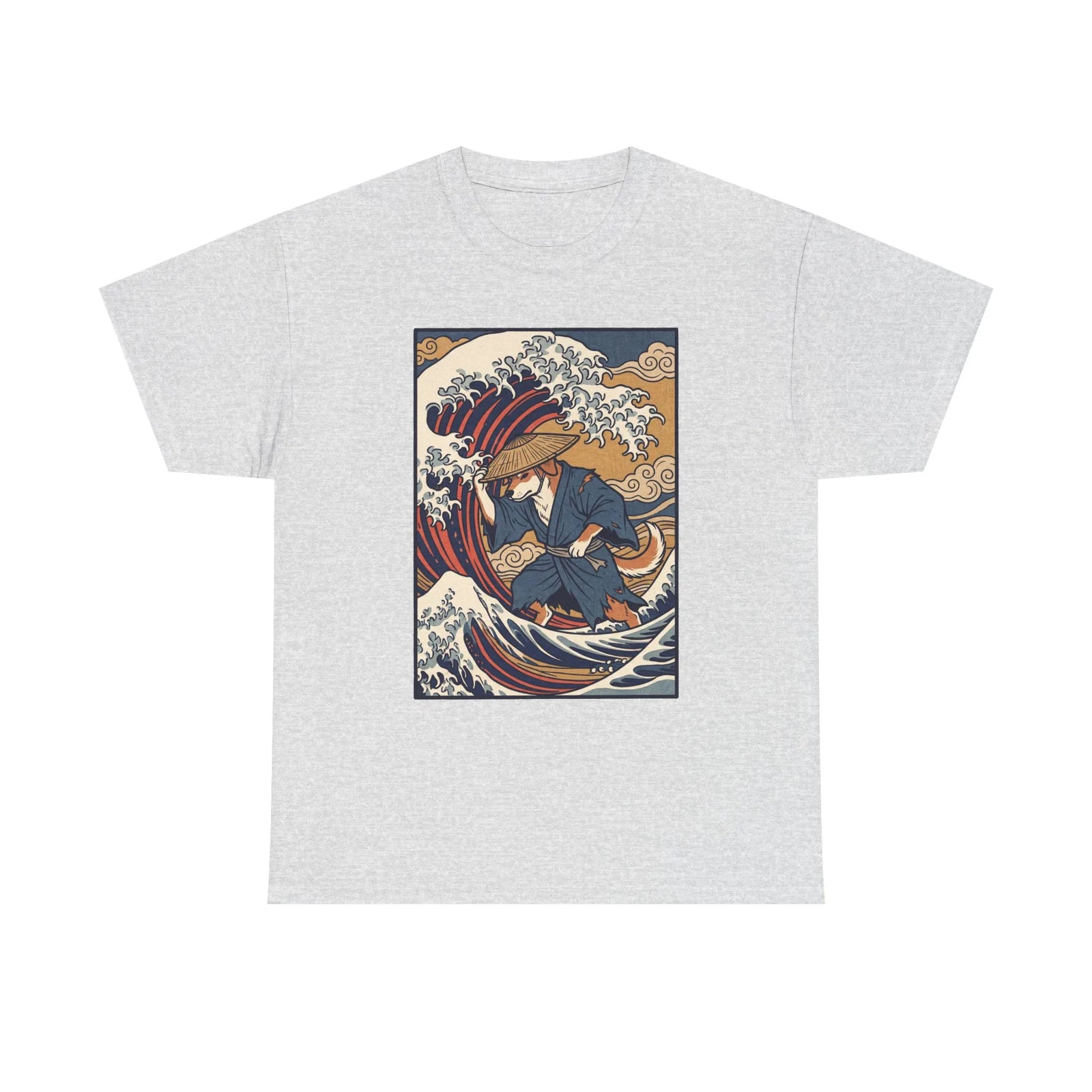 Ronin and the Wave Ukiyo-e T-Shirt - Heavy Cotton Classic Fit Tee - Unisex Off White