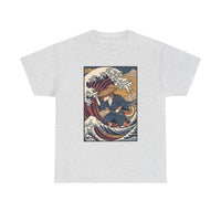 Ronin and the Wave Ukiyo-e T-Shirt - Heavy Cotton Classic Fit Tee - Unisex Off White