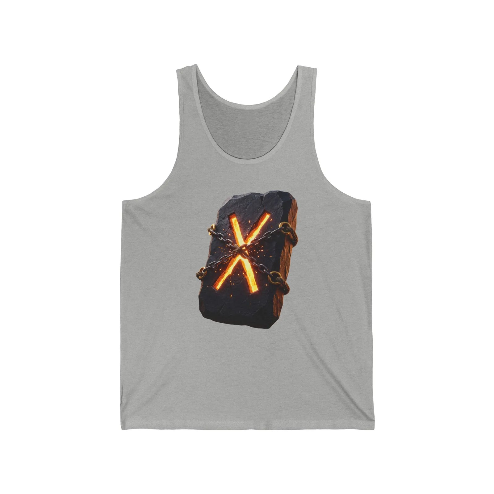 Gebo (ᚷ) Rune Tank Top - Lightweight Combed Cotton Retail Fit - Unisex White