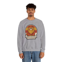 Retro Persian Cat Sunset Sweatshirt - Heavy Blend Cotton Blend Crewneck - Unisex White