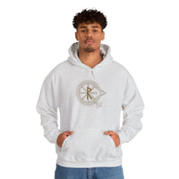 Raido Rune Journey Graphic Hoodie - Heavy Blend Fleece Pullover - Unisex White