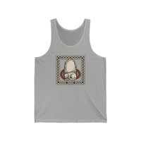 Runestone Cat Freyja Norse Tank Top - Lightweight Combed Cotton Jersey - Unisex White
