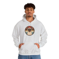 Siamese Cat Retro Sunset Aviator Hoodie - Heavy Blend Fleece Pullover - Unisex White