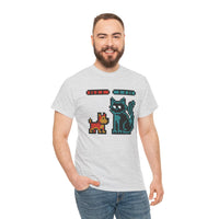 8-Bit Pixel Gaming Dogs Boss Fight T-Shirt - Heavyweight 100% Cotton Classic Fit - Unisex White