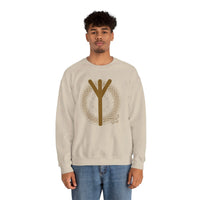 Elhaz Rune Protection Sweatshirt - Heavy Blend Cotton-Poly Crewneck - Unisex White