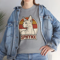 Sphynx Retro 70s Sunset Graphic T-Shirt - Heavy Cotton Classic Fit Tee - Unisex Off White