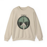 Tiwaz Rune Justice Judgment Sweatshirt - Heavy Blend Fleece Crewneck - Unisex Ash Gray