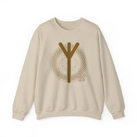 Elhaz Rune Protection Sweatshirt - Heavy Blend Cotton-Poly Crewneck - Unisex White