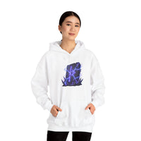 Thurisaz Rune Lightning Graphic Hoodie - Heavy Blend Fleece Pullover - Unisex White
